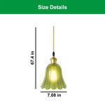 Farmhouse light bulb green light fixture glass, metal pendant light