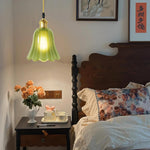 Farmhouse light bulb green light fixture glass, metal pendant light