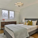 19.5 Inch bathroom fixtures light bronze ceiling light brass large flush mount fixture