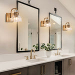 1-light light bulb light metal glass wall light gold brass wall sconce