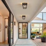 1 light shade lamp metal ceiling light bronze sorrell flush mount light