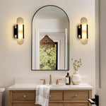 13.8in Modern wall sconces aluminum marble wall lighting black wall lamp