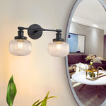 2  Light bulb lights black wall sconce glass, metal wall lights