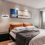 LED light fixture matte black dimmable light glass, metal pendant light