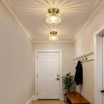 Modern light bulb iron glass light fixture amber ceiling light