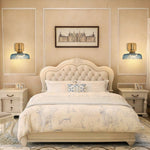 Vintage bulb light glass wall sconce blue bedroom light