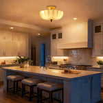 3-light ceiling light glass iron light bulbs gold milk shade flush mount ceiling fixture