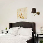 2 Pack bulb lighting conical-brown lighting fixtures metal, rattan wall sconce