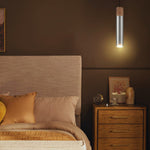 LED dining room wood metal long tube lighting silver hanging light