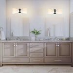 2 Light lighting and fixtures matte black wall sconce glass, metal wall lighting