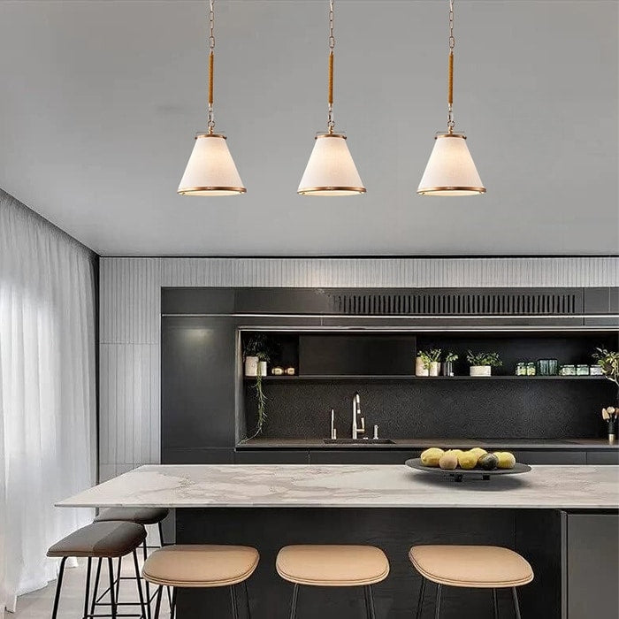 1 -Pack pendant light gold kitchen island lights linen, metal entryway lights