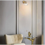 1-Light Modern light fixture gold bedroom lights glass shade , metal base wall lights