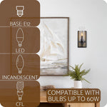 1-Light Wall Lights for Bedroom Black Industrial Glass Wall Sconce