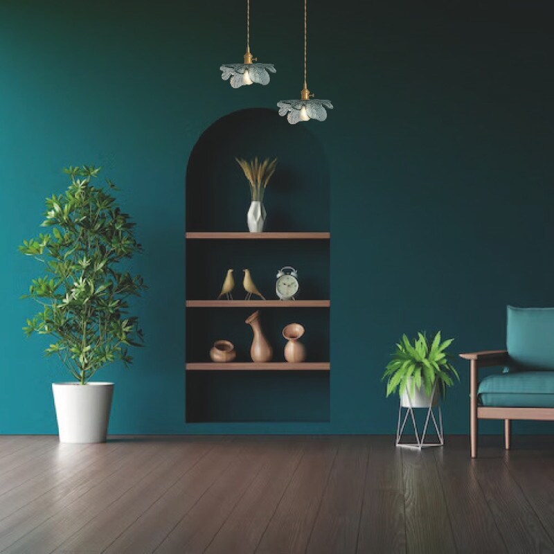 1-Light light fixture dark green kitchen light Brass, glass pendant light