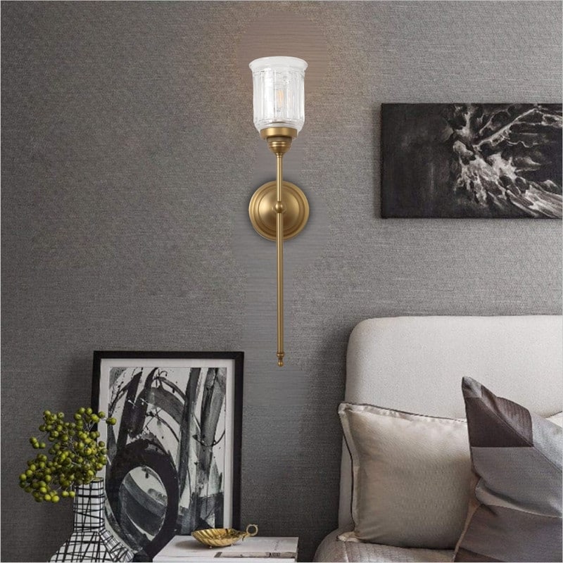 1-Light sconce lights gold wall lights glass, metal light fixture