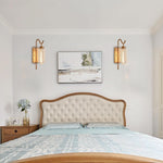 1-Light wall lantern gold light fixture glass, iron living room lights