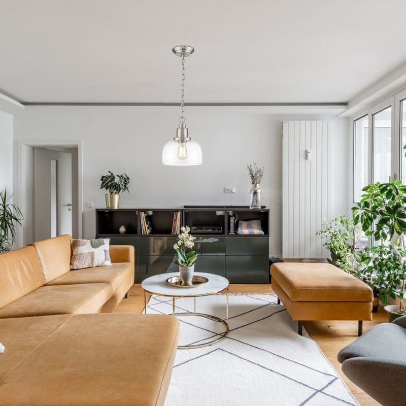 1-light industrial light for kitchen brushed nickel pendant light glass, nickel hanging light