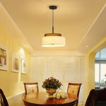 13 inch dining room light iron fabric Chandelier light black bronze pendant light