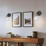 2 Pack wall lighting black & gold wall sconce glass bedroom wall lighting