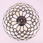 12 inch semi flush mount ceiling lamp tiffany ceiling light fixture cream amber stained glass beads lighting