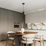 LED hanging light black island lights alloy steel pendant light