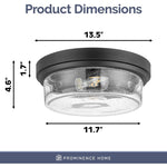 13 Inch Round Flush Mount ceiling lamp seeded glass ceiling light with bronze finish