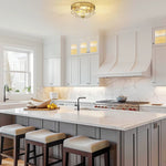 2-Light ceiling mount metal glass kitchen light gold lights and fixtures