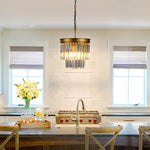 3 Pack dining room lights gold shade chandelier Crystal pendant light