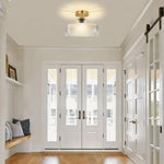 1 light hanging ceiling lamp glass light fixture clear gold porch light