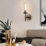 Modern wall light glass brass vanity light fixtures bronze indoor wall sconce