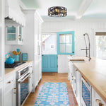 18 Inch caged light fixture black flush mount lights metal ceiling light