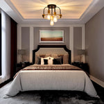3 Light flush mount ceiling light metal ceiling lamp fixture black gold ceiling lighting