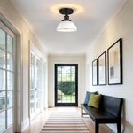 1 light ceiling lighting alloy steel ceiling lamp fixture matte black flush mount