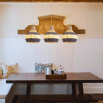 3-Pack lighting pendant lights rattan hangable light blue white light fixture