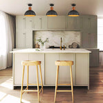 12 inch dining room metal wood overhead lighting black gold lnner dome hanging lamp