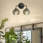 2- Lights vanity lights black, green, gold wall lights  glass, metal sconce light