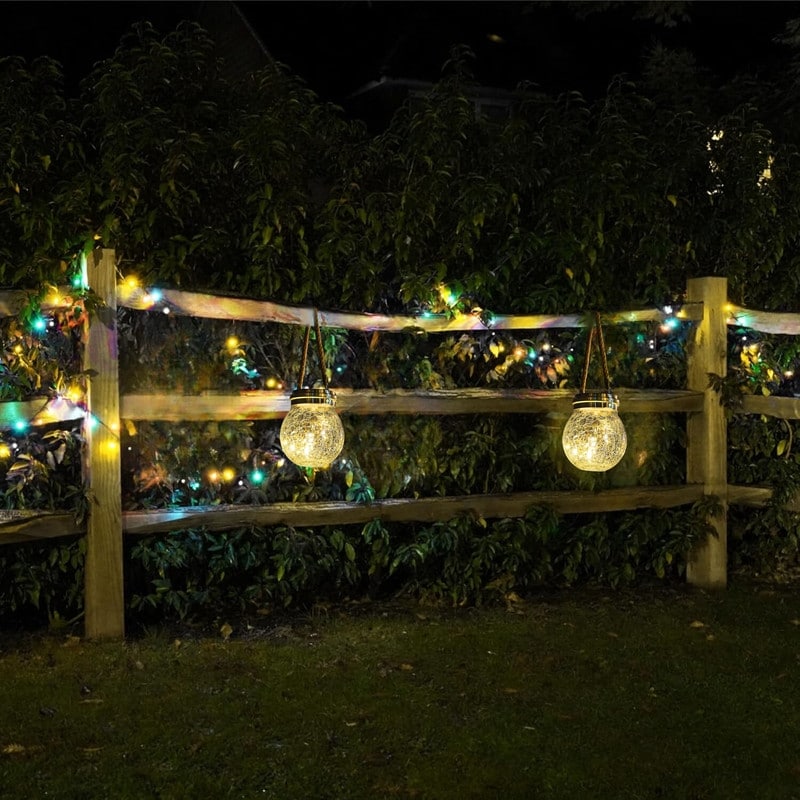 2 Pack LED solar light silver garden light stainless steel, glass christmas light