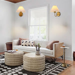 2-Pack sconce lights white+gold wall lights metal, fabric dining room lights