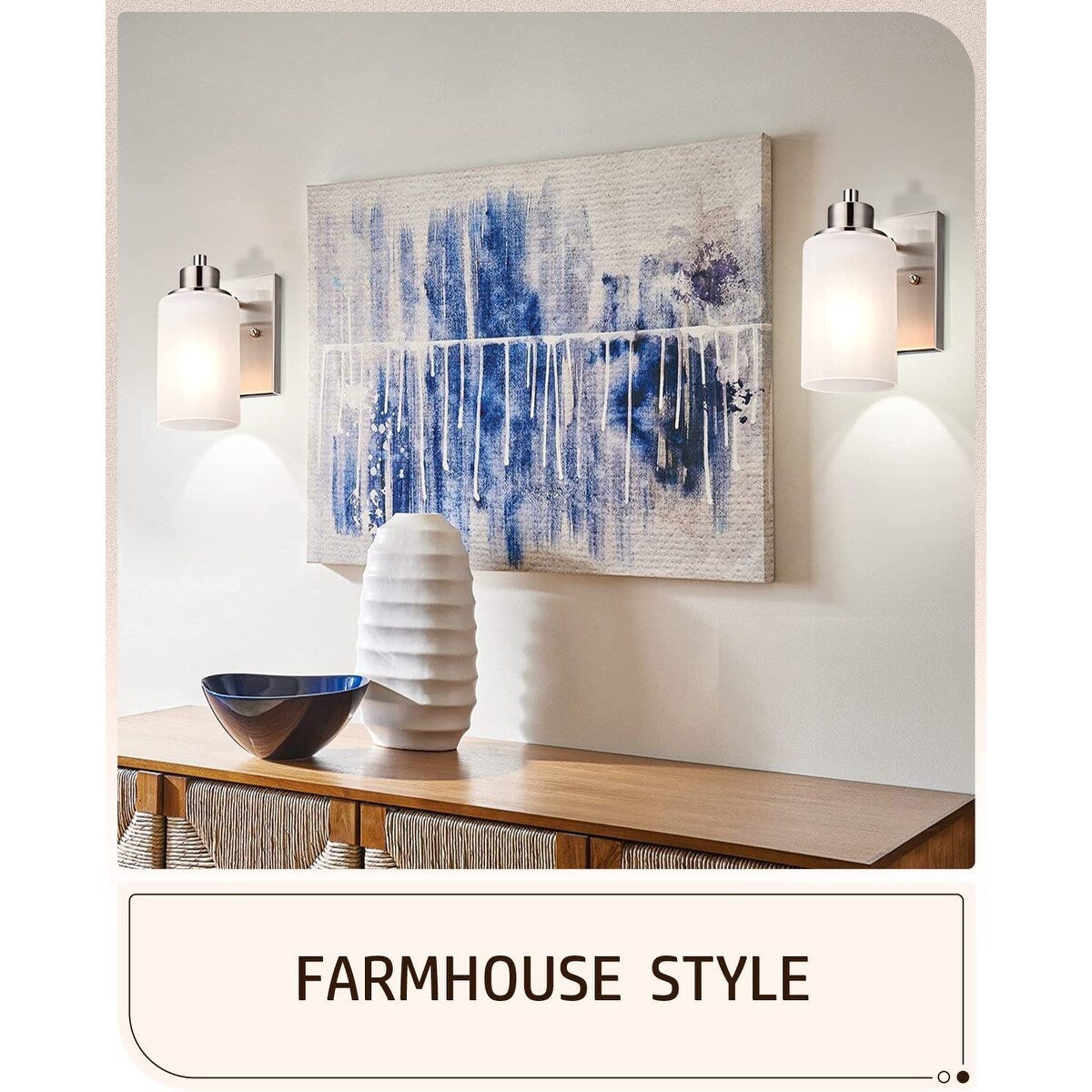 2 pack bath vanity wall light fixture indoor wall sconce frosted glass wall lamp with nickel finish