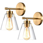 2 pack gold wall light modern glass wall sconces
