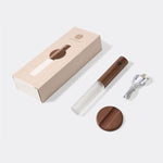 2 pack motion sensor night wall light fixture rechargeable LED lamp wooden wall sconce