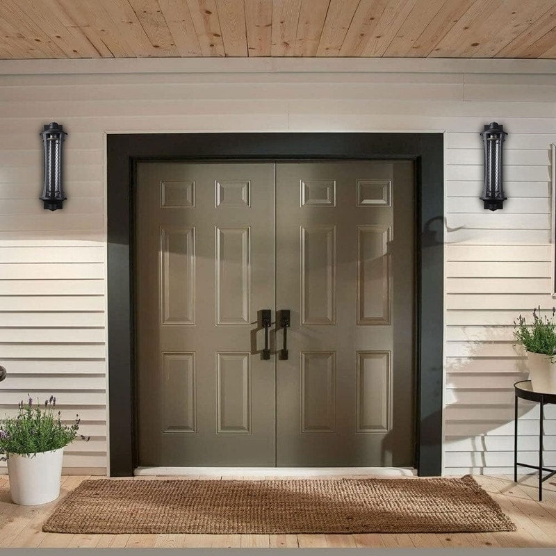 21 Inch porch lights black wall lights aluminum, glass lantern lights