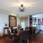 3 light ceiling light metal light bulb black gold light fixture