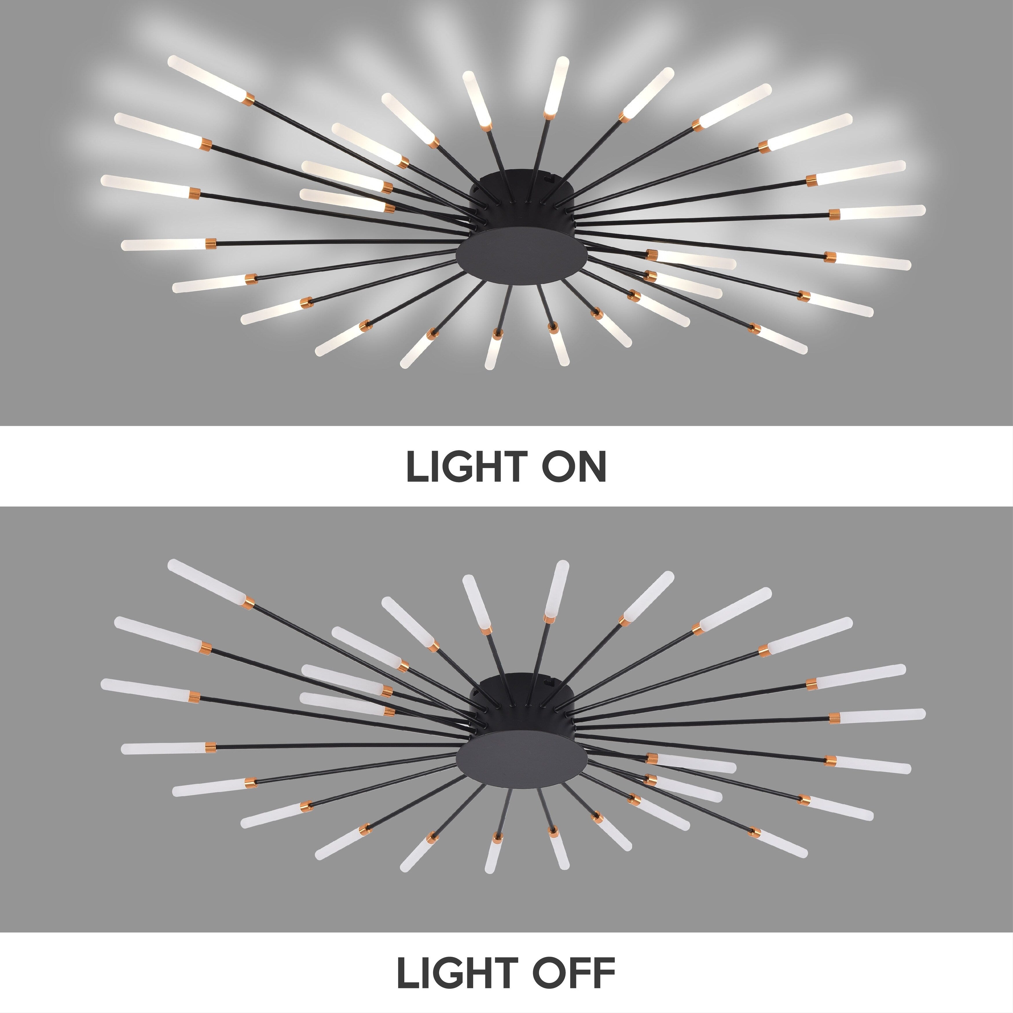 28 light Modern LED ceiling lamp with remote control acrylic semi flush mount lighting with 3 Color/3000-6500K