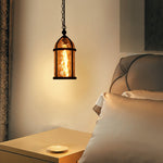 18 Inch porch pendant lighting glass exterior lantern black hanging light