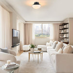 Modern light fixture metal glass ceiling mount matte black ceiling lamp