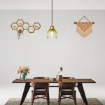 Tulip shape vintage pendant light green gold glass adjustable hanging light metal brass bedroom lamp