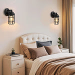 1-light light fixture metal light bulb black wall light