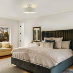 3-light lamp fixture alloy steel semi flush mount grey nickel ceiling light