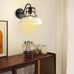 1 Pack wall sconces gold and black wall lighting glass, metal light from wall